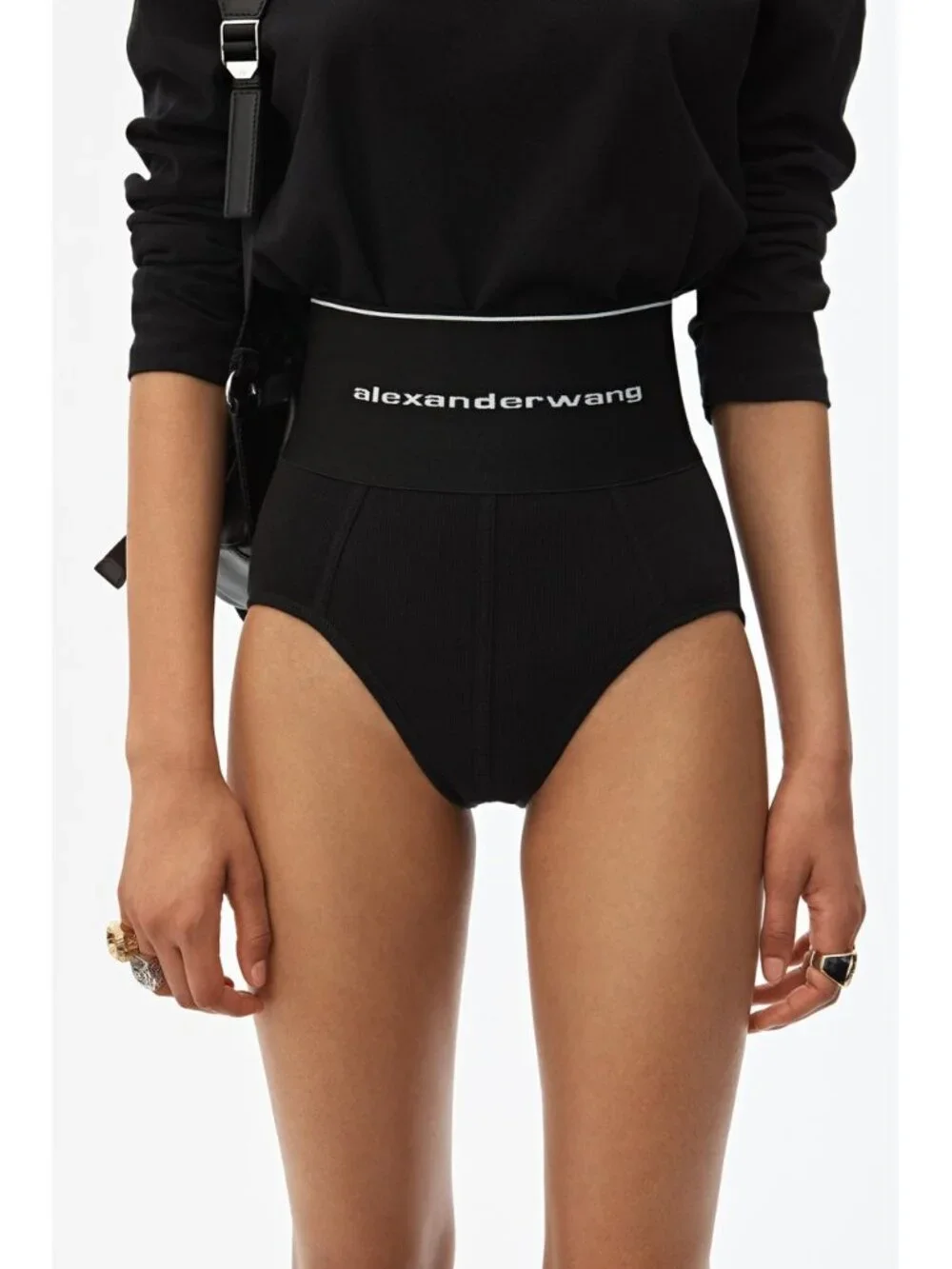 Alexander Wang Black Briefs Shorts - Picture 1 of 8